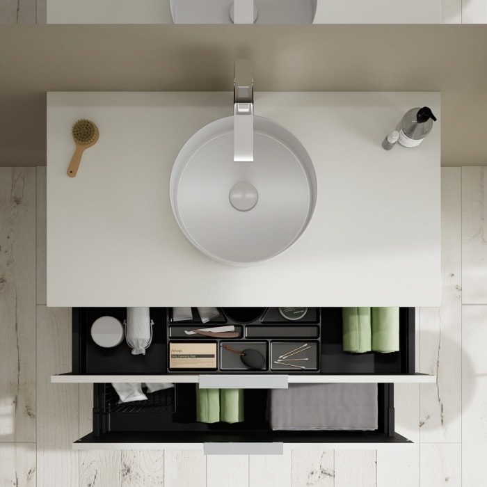 burgbad Eqio Waschtischunterschrank mit Konsolenplatte 100 cm, mit Griff G0146