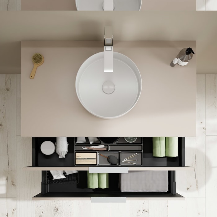 burgbad Eqio Waschtischunterschrank mit Konsolenplatte 100 cm, mit Griff G0146