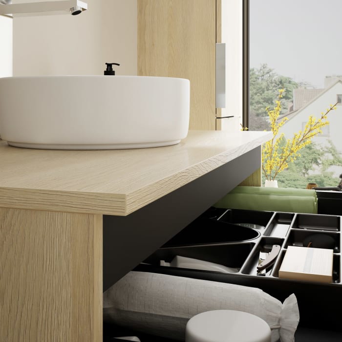 burgbad Eqio Waschtischunterschrank mit Konsolenplatte 100 cm, mit Griff G0146