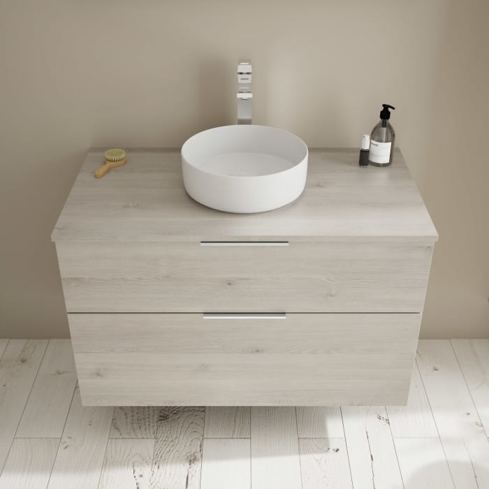 burgbad Eqio Waschtischunterschrank mit Konsolenplatte 100 cm, mit Griff G0146