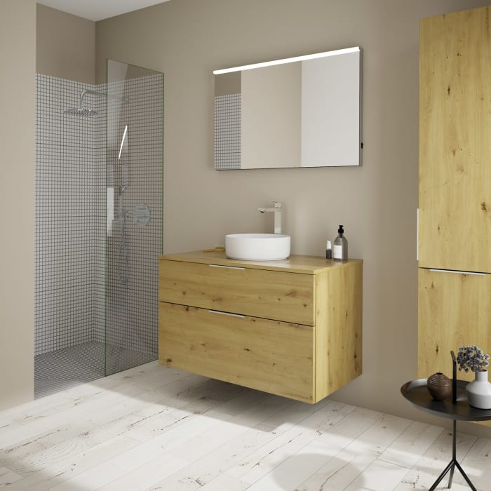 burgbad Eqio Waschtischunterschrank mit Konsolenplatte 100 cm, mit Griff G0146