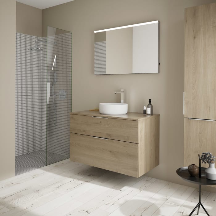 burgbad Eqio Waschtischunterschrank mit Konsolenplatte 100 cm, mit Griff G0146