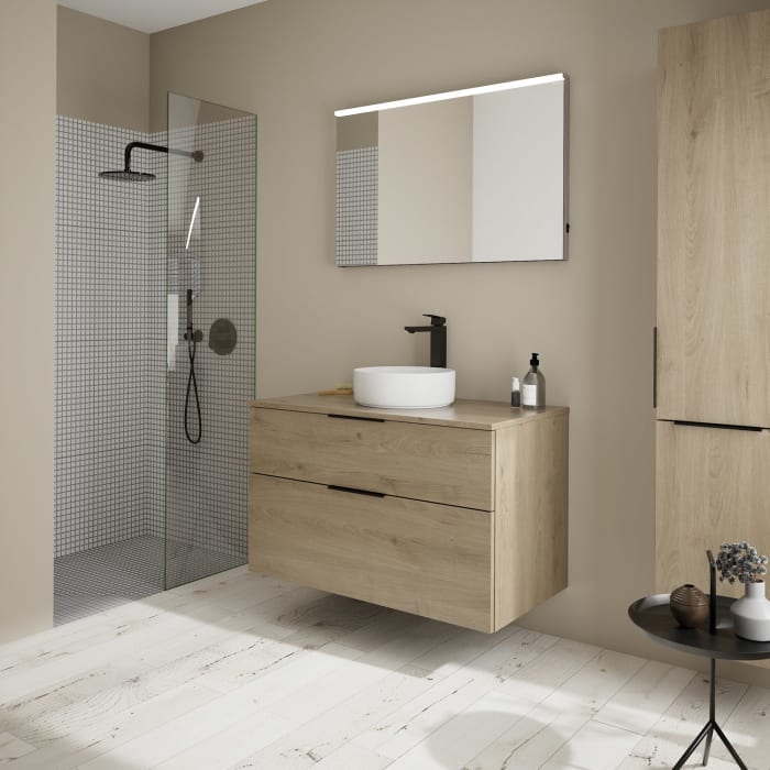 burgbad Eqio Waschtischunterschrank mit Konsolenplatte 100 cm, mit Griff G0200