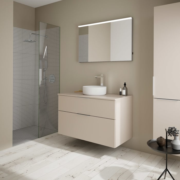 burgbad Eqio Waschtischunterschrank mit Konsolenplatte 100 cm, mit Griff G0146