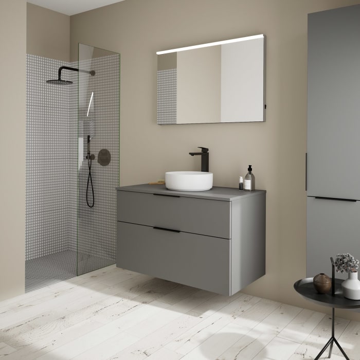 burgbad Eqio Waschtischunterschrank mit Konsolenplatte 100 cm, mit Griff G0200