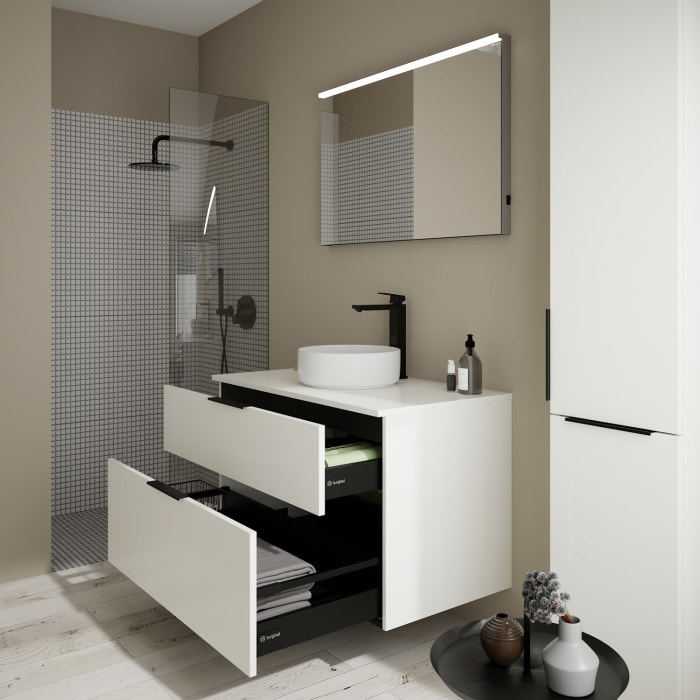 burgbad Eqio Waschtischunterschrank mit Konsolenplatte 100 cm, mit Griff G0200