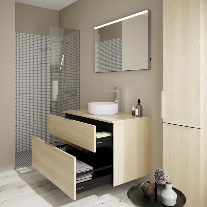 burgbad Eqio Waschtischunterschrank mit Konsolenplatte 100 cm, mit Griff G0146