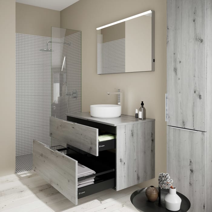 burgbad Eqio Waschtischunterschrank mit Konsolenplatte 100 cm, mit Griff G0146