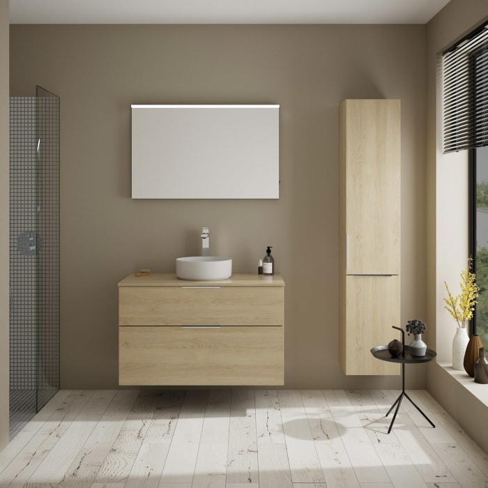 burgbad Eqio Waschtischunterschrank mit Konsolenplatte 100 cm, mit Griff G0146