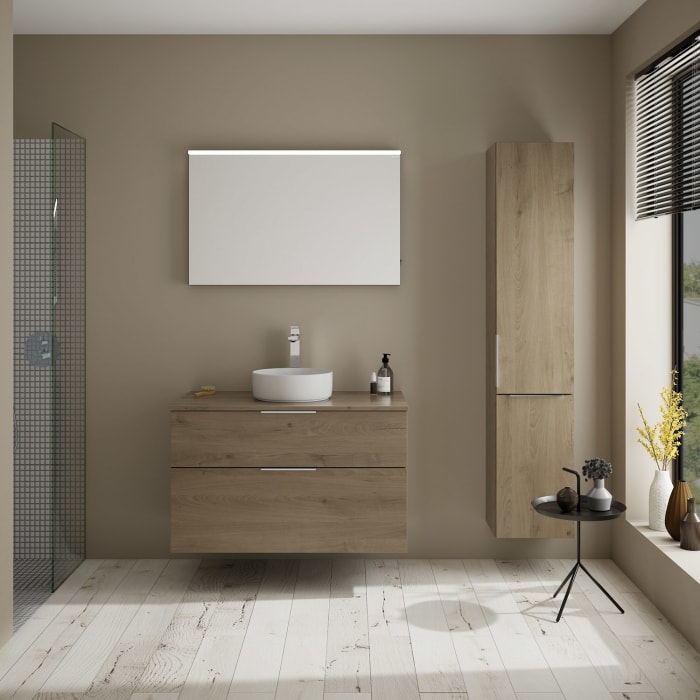 burgbad Eqio Waschtischunterschrank mit Konsolenplatte 100 cm, mit Griff G0146