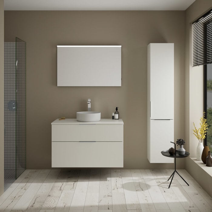 burgbad Eqio Waschtischunterschrank mit Konsolenplatte 100 cm, mit Griff G0146