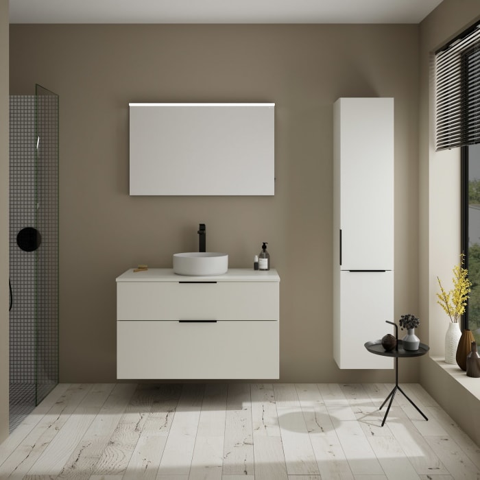 burgbad Eqio Waschtischunterschrank mit Konsolenplatte 100 cm, mit Griff G0200