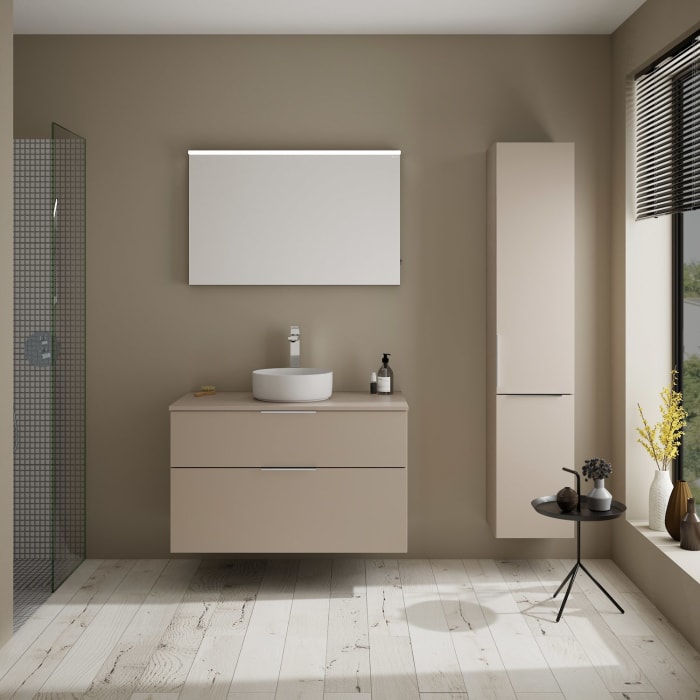 burgbad Eqio Waschtischunterschrank mit Konsolenplatte 100 cm, mit Griff G0146