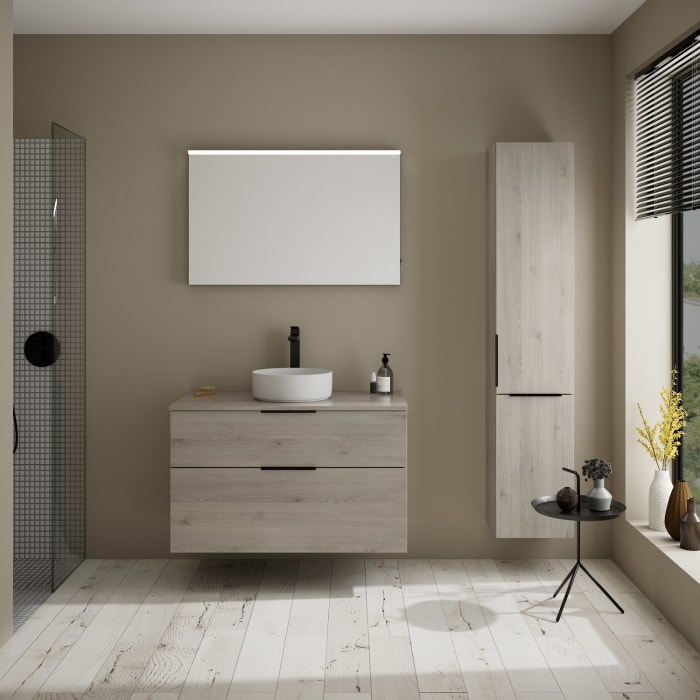 burgbad Eqio Waschtischunterschrank mit Konsolenplatte 100 cm, mit Griff G0200