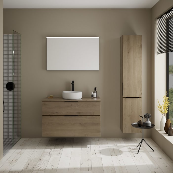 burgbad Eqio Waschtischunterschrank mit Konsolenplatte 100 cm, mit Griff G0200