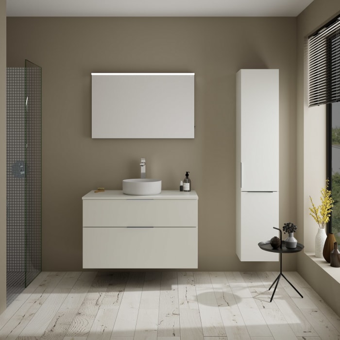 burgbad Eqio Waschtischunterschrank mit Konsolenplatte 100 cm, mit Griff G0146