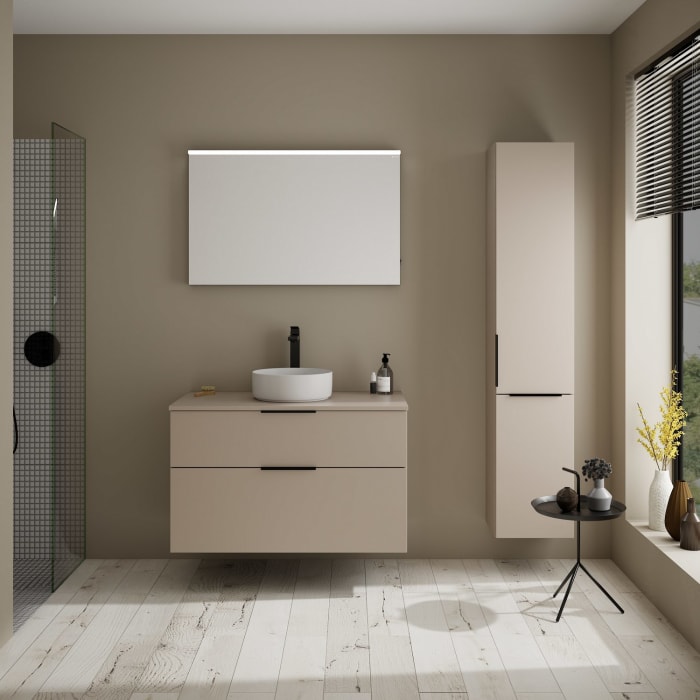 burgbad Eqio Waschtischunterschrank mit Konsolenplatte 100 cm, mit Griff G0200