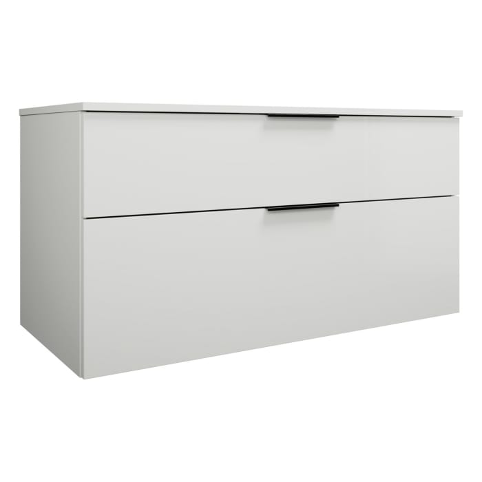 burgbad Eqio Waschtischunterschrank mit Konsolenplatte 120 cm, links, mit Griff G0200
