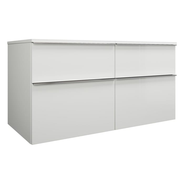burgbad Eqio Waschtischunterschrank mit Konsolenplatte 120 cm, links, mit Griffleiste G0251