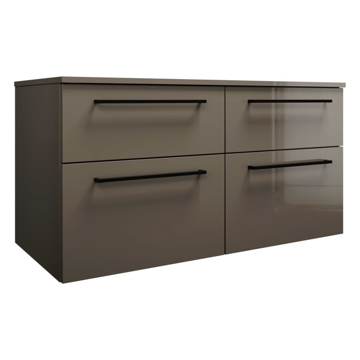 burgbad Eqio Waschtischunterschrank mit Konsolenplatte 120 cm, rechts, mit Stangengriff G0234