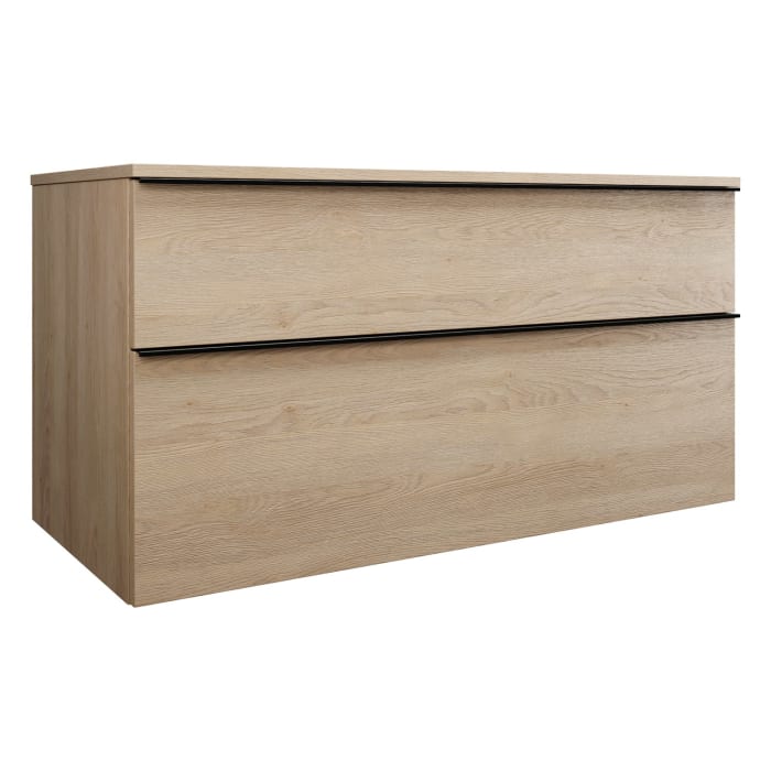 burgbad Eqio Waschtischunterschrank mit Konsolenplatte 120 cm, links, mit Griffleiste G0252