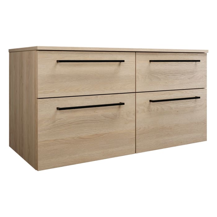 burgbad Eqio Waschtischunterschrank mit Konsolenplatte 120 cm, links, mit Stangengriff G0234