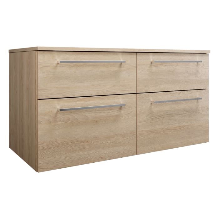 burgbad Eqio Waschtischunterschrank mit Konsolenplatte 120 cm, rechts, mit Stangengriff P95