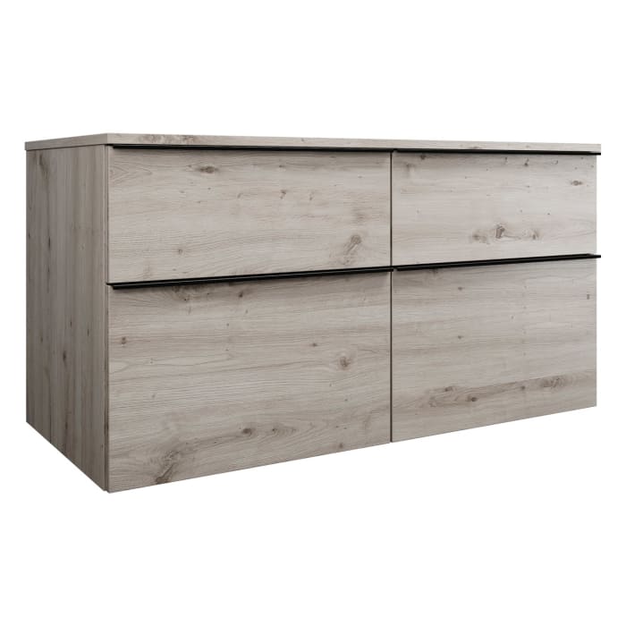 burgbad Eqio Waschtischunterschrank mit Konsolenplatte 120 cm, rechts, mit Griffleiste G0252