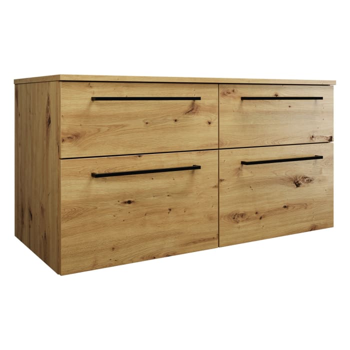 burgbad Eqio Waschtischunterschrank mit Konsolenplatte 120 cm, rechts, mit Stangengriff G0234