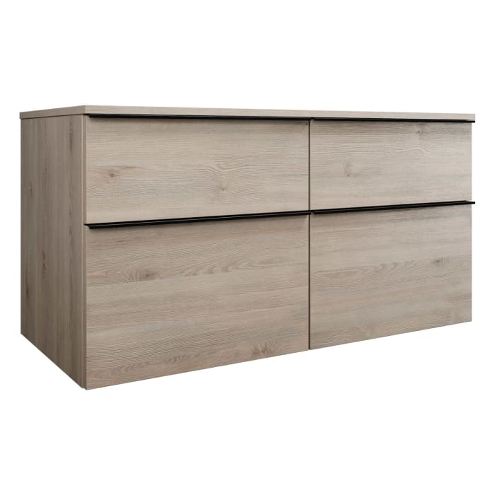 burgbad Eqio Waschtischunterschrank mit Konsolenplatte 120 cm, rechts, mit Griffleiste G0252