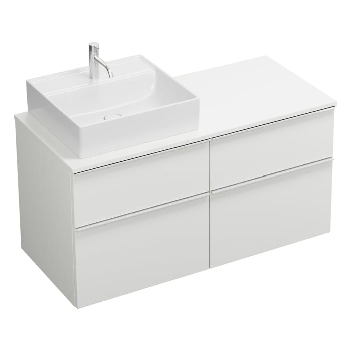 burgbad Eqio Waschtischunterschrank mit Konsolenplatte 120 cm, links, mit Griffleiste G0251