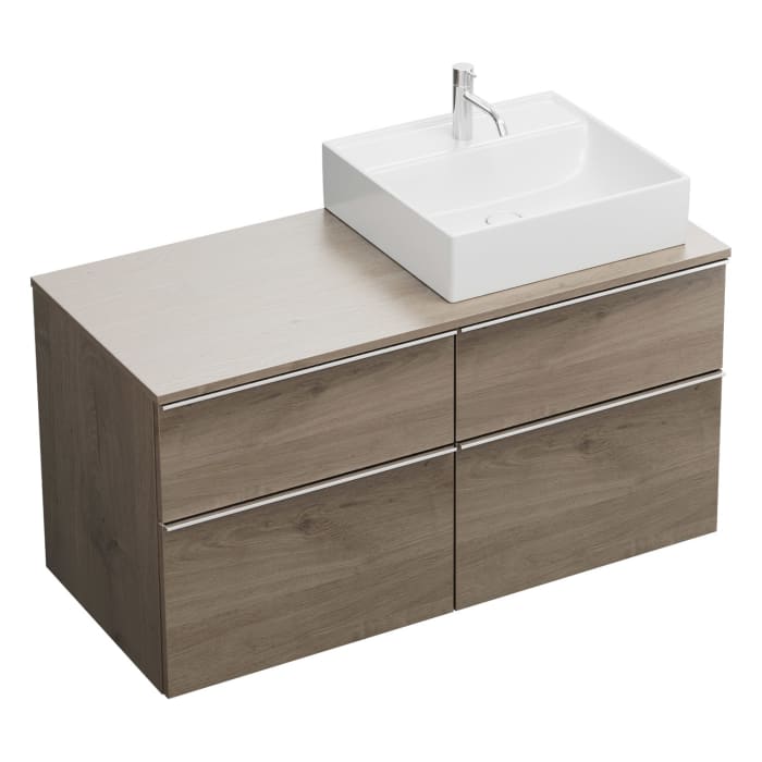 burgbad Eqio Waschtischunterschrank mit Konsolenplatte 120 cm, rechts, mit Griffleiste G0251