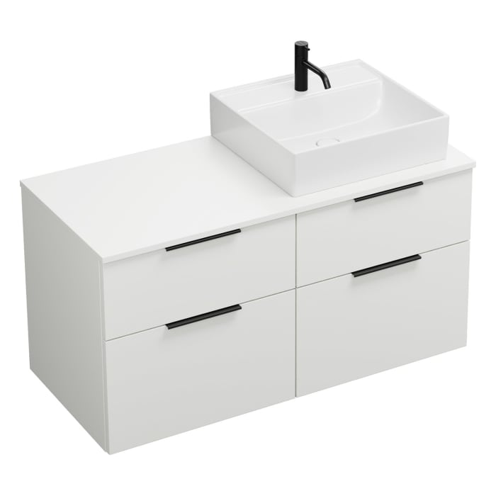 burgbad Eqio Waschtischunterschrank mit Konsolenplatte 120 cm, rechts, mit Griff G0200