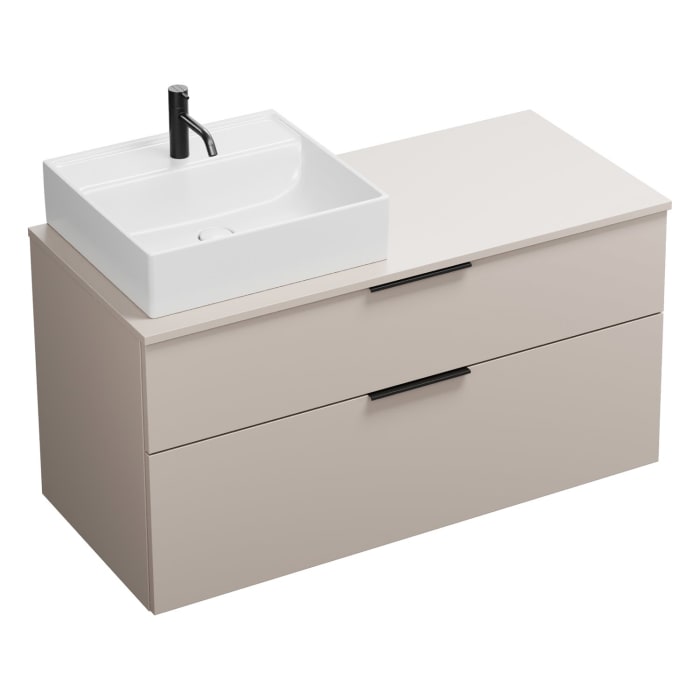 burgbad Eqio Waschtischunterschrank mit Konsolenplatte 120 cm, links, mit Griff G0200