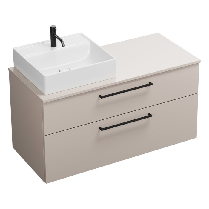 burgbad Eqio Waschtischunterschrank mit Konsolenplatte 120 cm, links, mit Stangengriff G0234