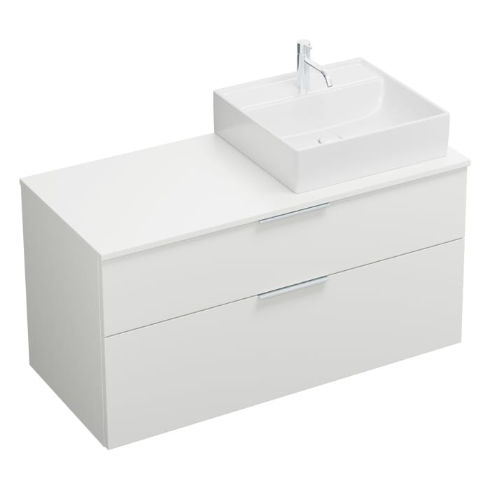 burgbad Eqio Waschtischunterschrank mit Konsolenplatte 120 cm, rechts, mit Griff G0146