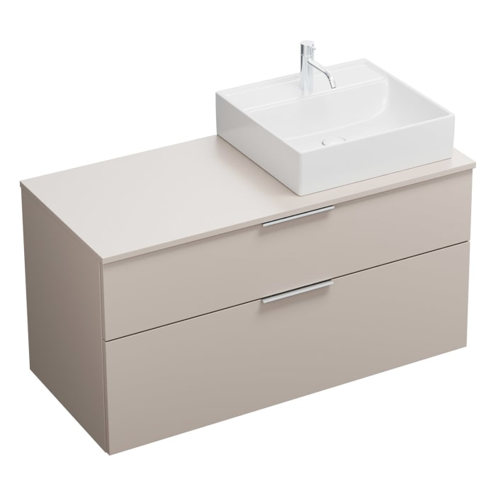 burgbad Eqio Waschtischunterschrank mit Konsolenplatte 120 cm, rechts, mit Griff G0146