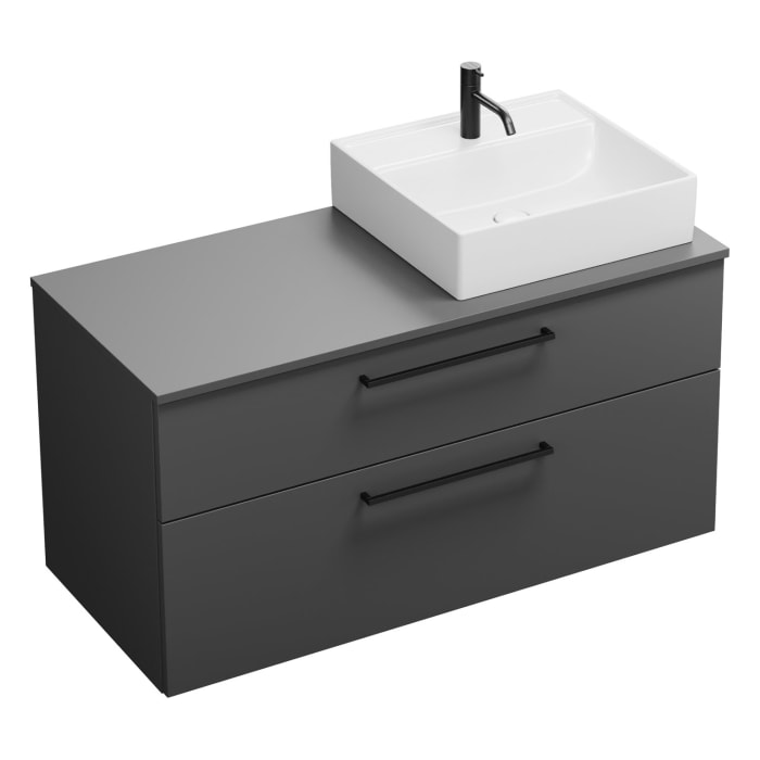 burgbad Eqio Waschtischunterschrank mit Konsolenplatte 120 cm, rechts, mit Stangengriff G0234