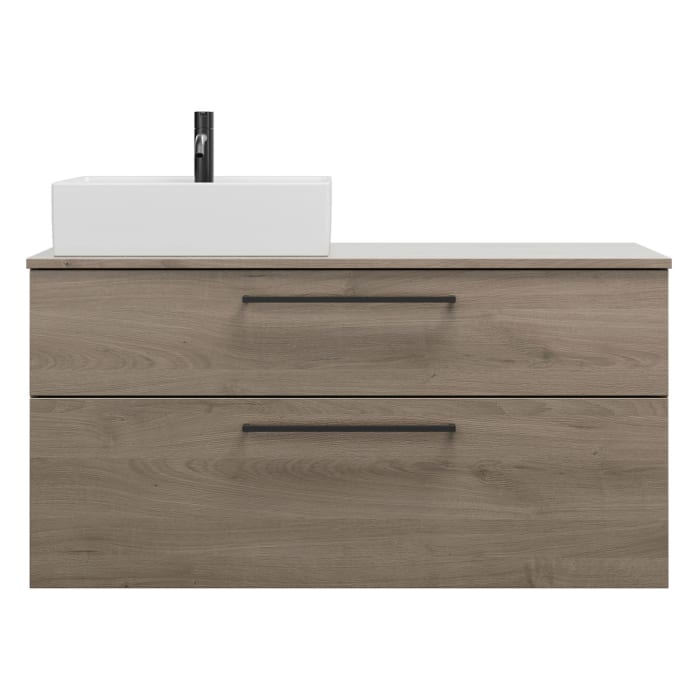 burgbad Eqio Waschtischunterschrank mit Konsolenplatte 120 cm, links, mit Stangengriff G0234