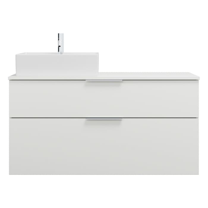 burgbad Eqio Waschtischunterschrank mit Konsolenplatte 120 cm, links, mit Griff G0146