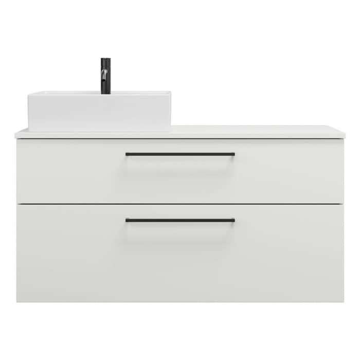 burgbad Eqio Waschtischunterschrank mit Konsolenplatte 120 cm, links, mit Stangengriff G0234