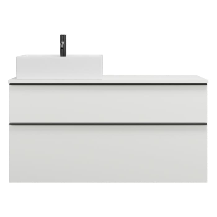 burgbad Eqio Waschtischunterschrank mit Konsolenplatte 120 cm, links, mit Griffleiste G0252