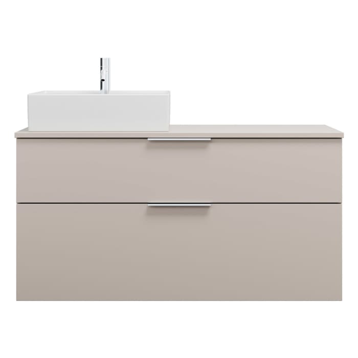 burgbad Eqio Waschtischunterschrank mit Konsolenplatte 120 cm, links, mit Griff G0146