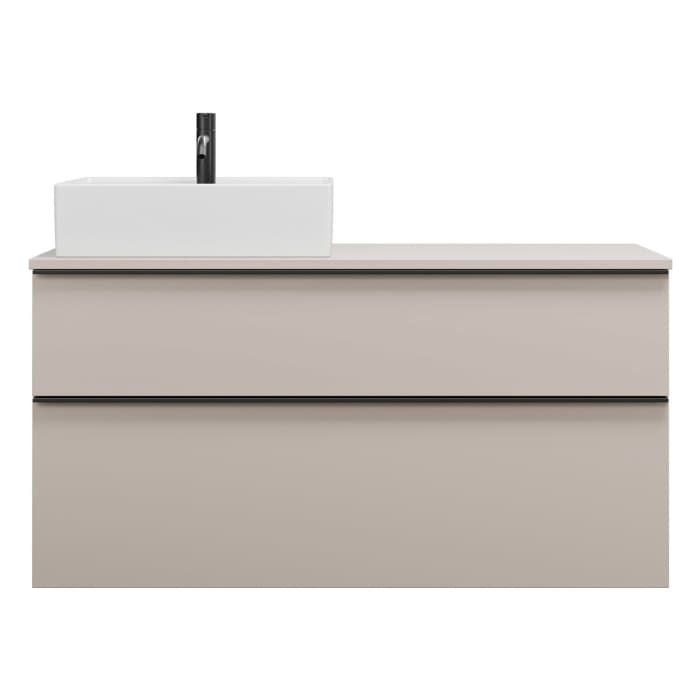 burgbad Eqio Waschtischunterschrank mit Konsolenplatte 120 cm, links, mit Griffleiste G0252