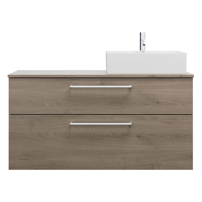 burgbad Eqio Waschtischunterschrank mit Konsolenplatte 120 cm, rechts, mit Stangengriff P95