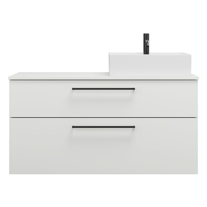 burgbad Eqio Waschtischunterschrank mit Konsolenplatte 120 cm, rechts, mit Stangengriff G0234