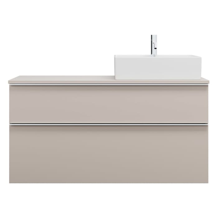 burgbad Eqio Waschtischunterschrank mit Konsolenplatte 120 cm, rechts, mit Griffleiste G0251