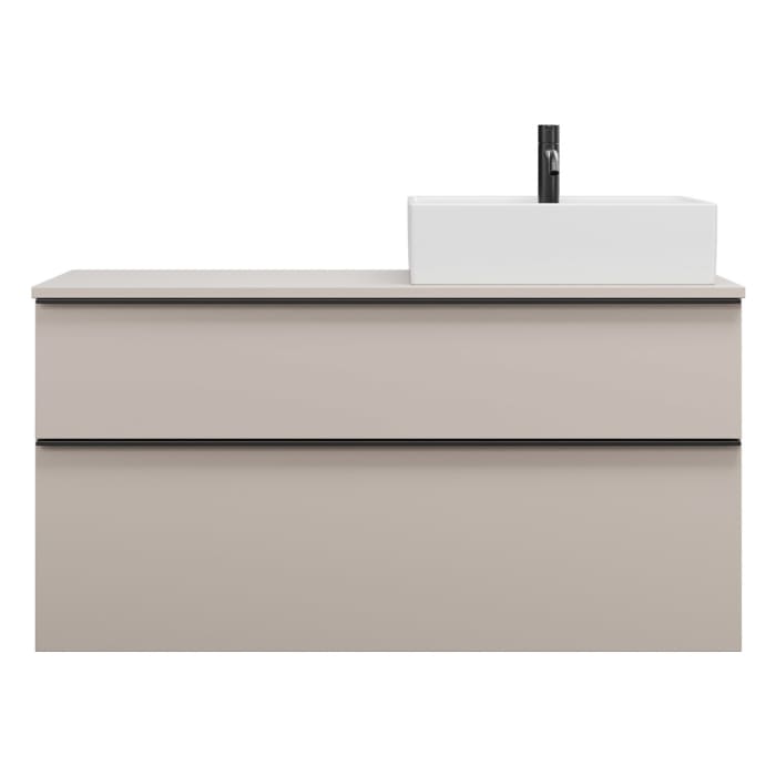 burgbad Eqio Waschtischunterschrank mit Konsolenplatte 120 cm, rechts, mit Griffleiste G0252