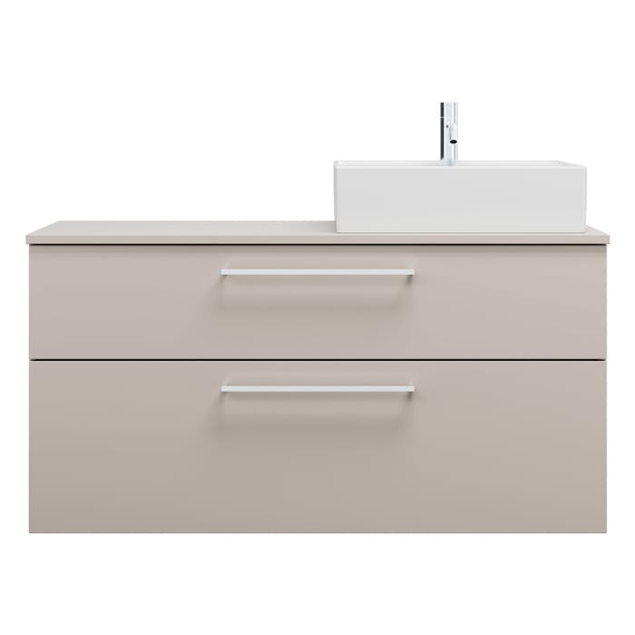 burgbad Eqio Waschtischunterschrank mit Konsolenplatte 120 cm, rechts, mit Stangengriff P95