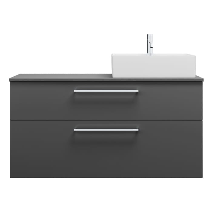 burgbad Eqio Waschtischunterschrank mit Konsolenplatte 120 cm, rechts, mit Stangengriff P95